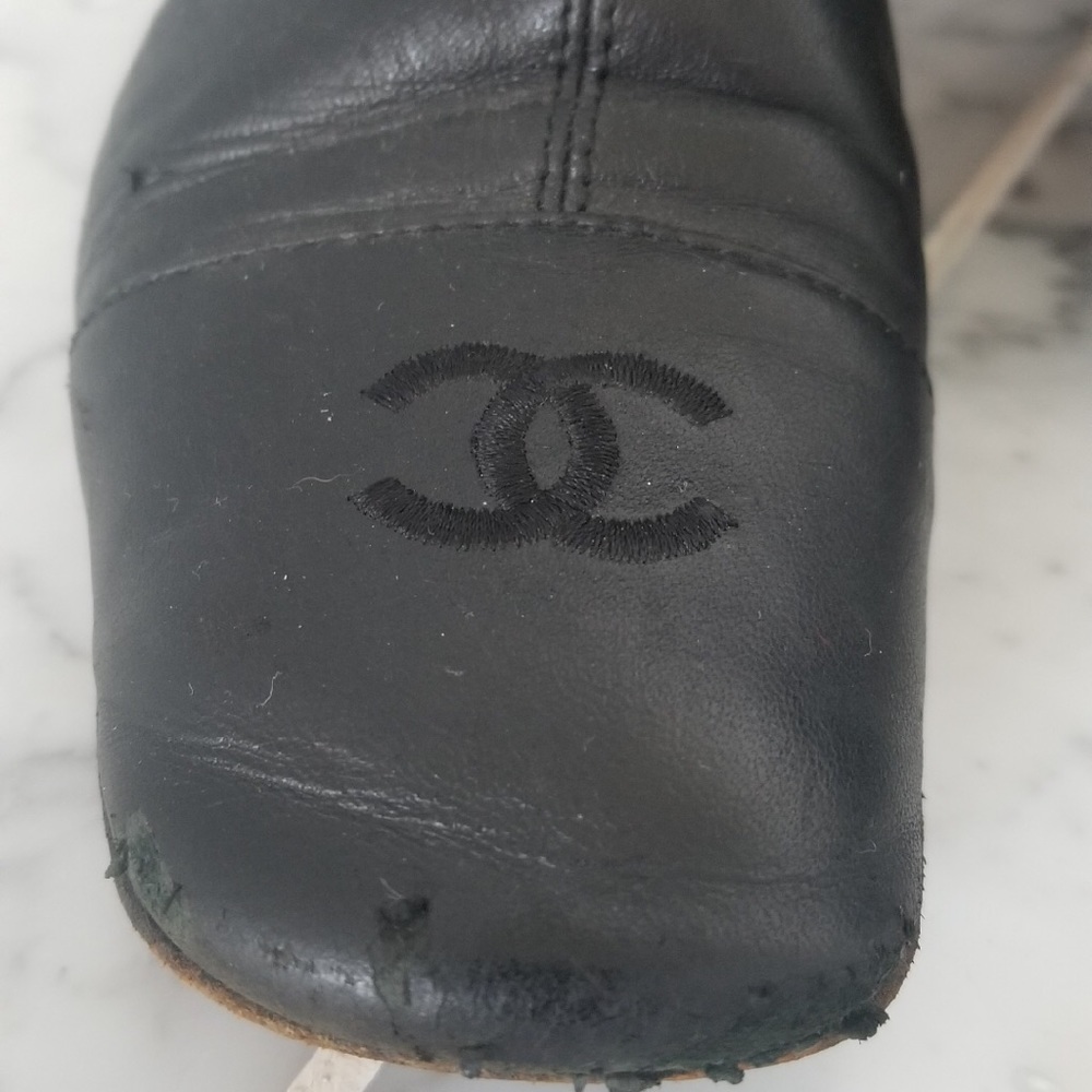 Black Chanel Leather Boots - Picture 3 of 6